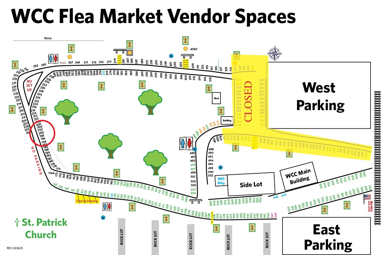 Picture of Vendor Layout at the Wentzville Flea Market
